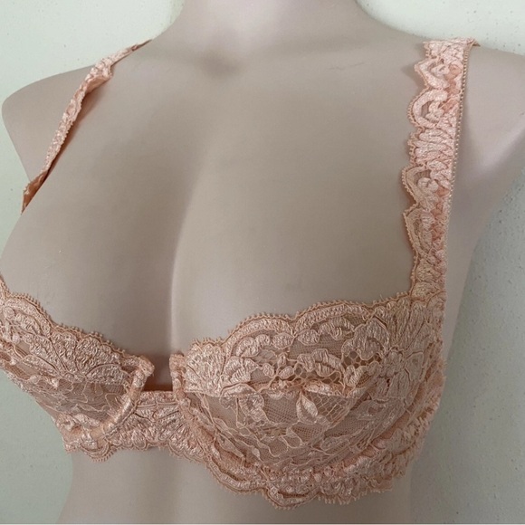 La Perla Bra 32A Underwire, Coral, Lace No padding, Italy size 1 - Picture 4 of 8